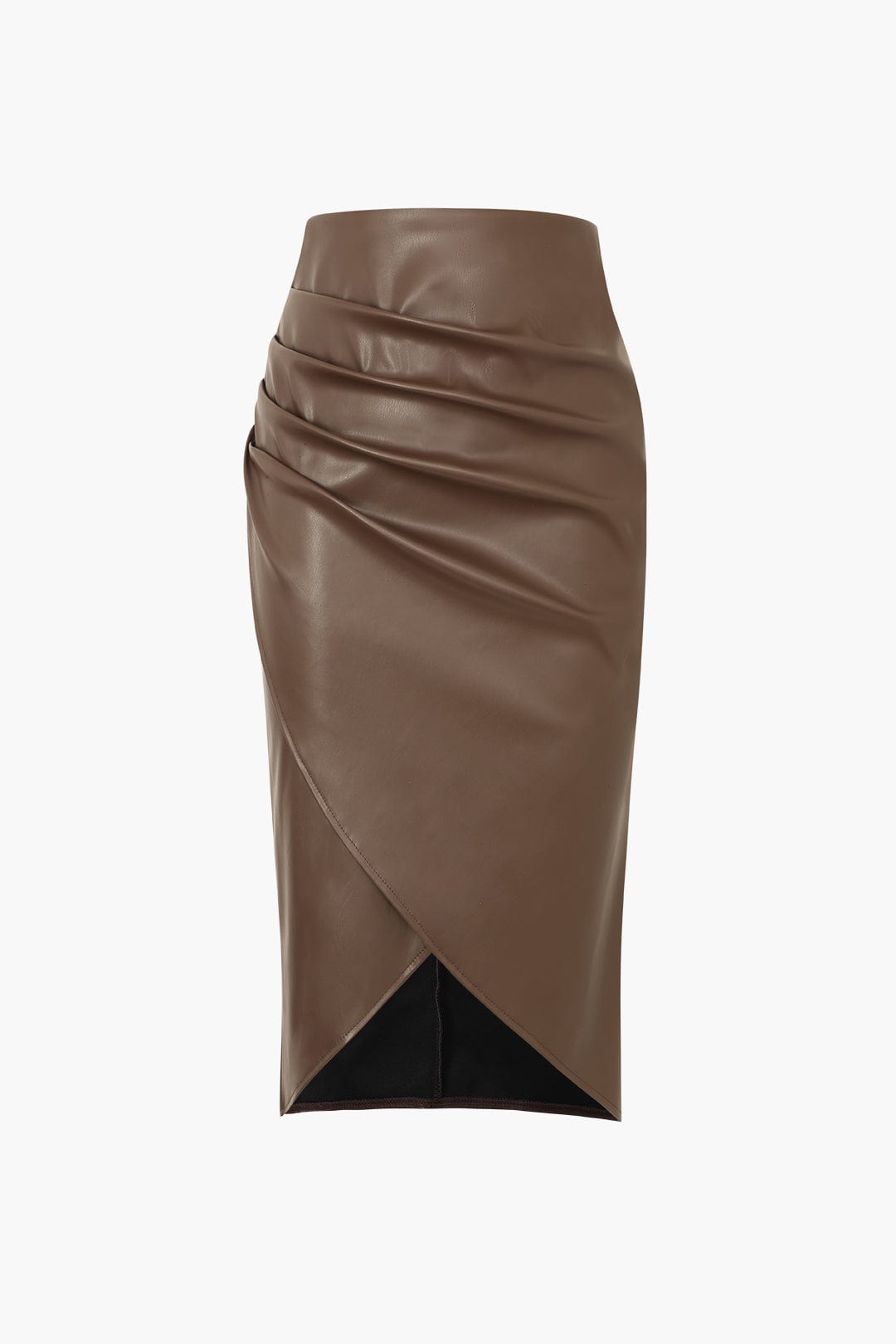 Dames Midi Skirt Faux Leather 3