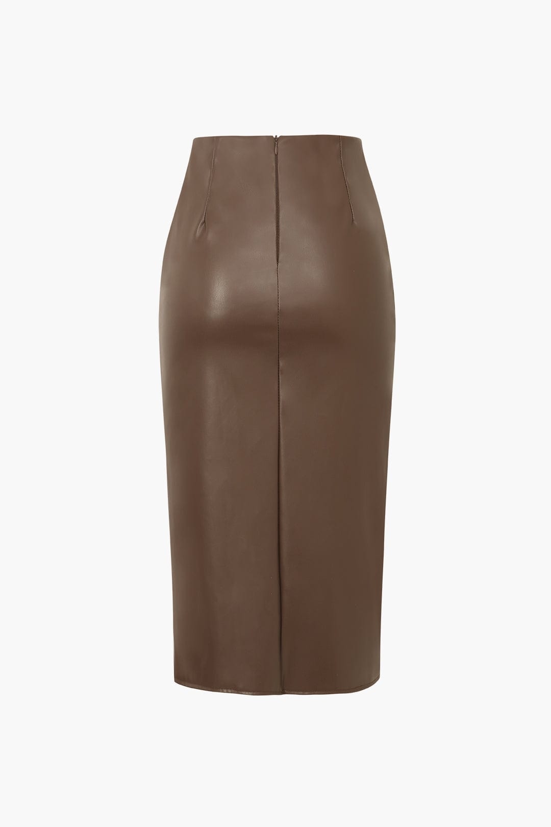 Dames Midi Skirt Faux Leather 4