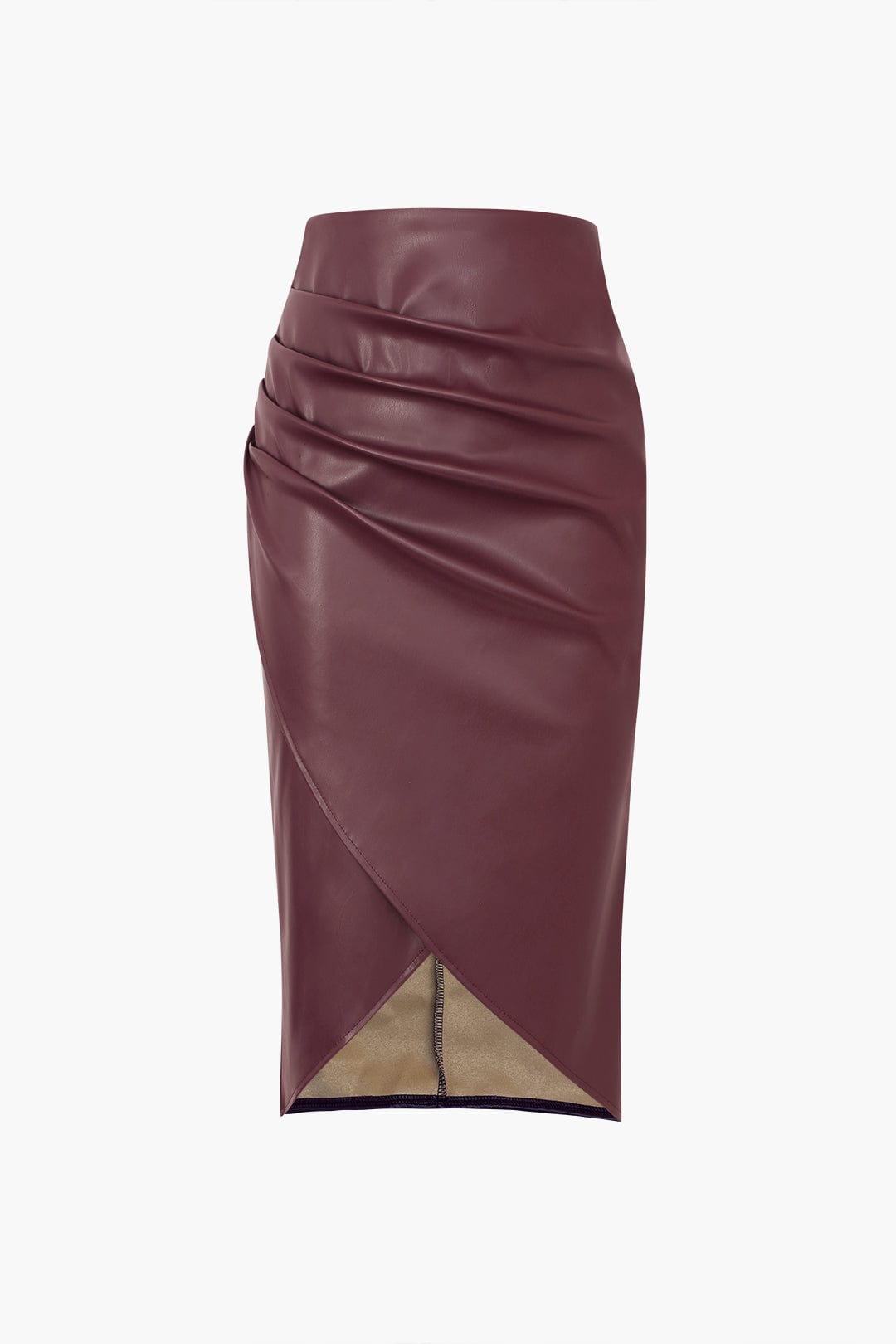 Dames Midi Skirt Faux Leather 9