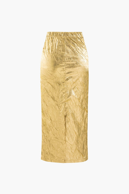 Dames Midi Skirt Gold 2