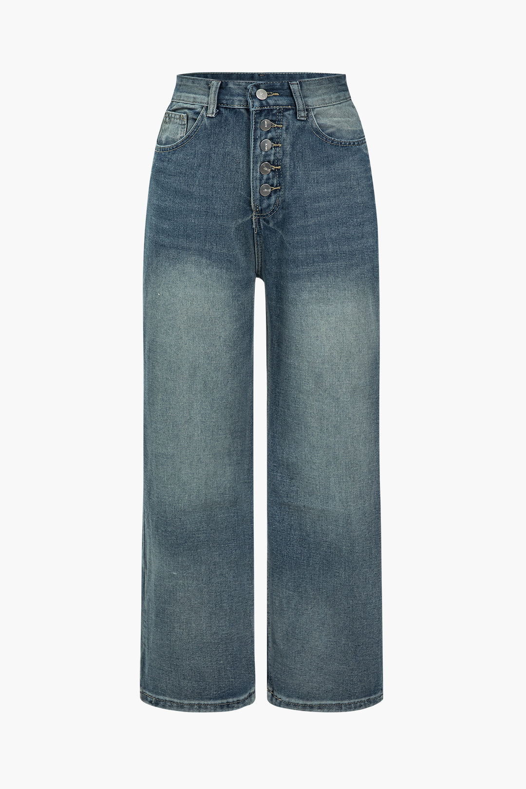 Women Vintage Button Fly Jeans