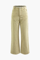 Dames Wide Leg Cord-Hose 0