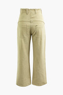 Dames Wide Leg Cord-Hose 1