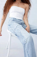 Dames Wide Leg Jeans 4