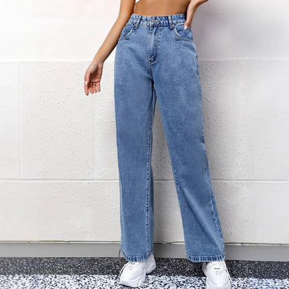 Dames Wide Leg Jeans High Waist 3