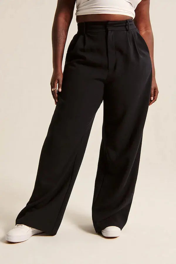 Women Work Trousers Wide Fit