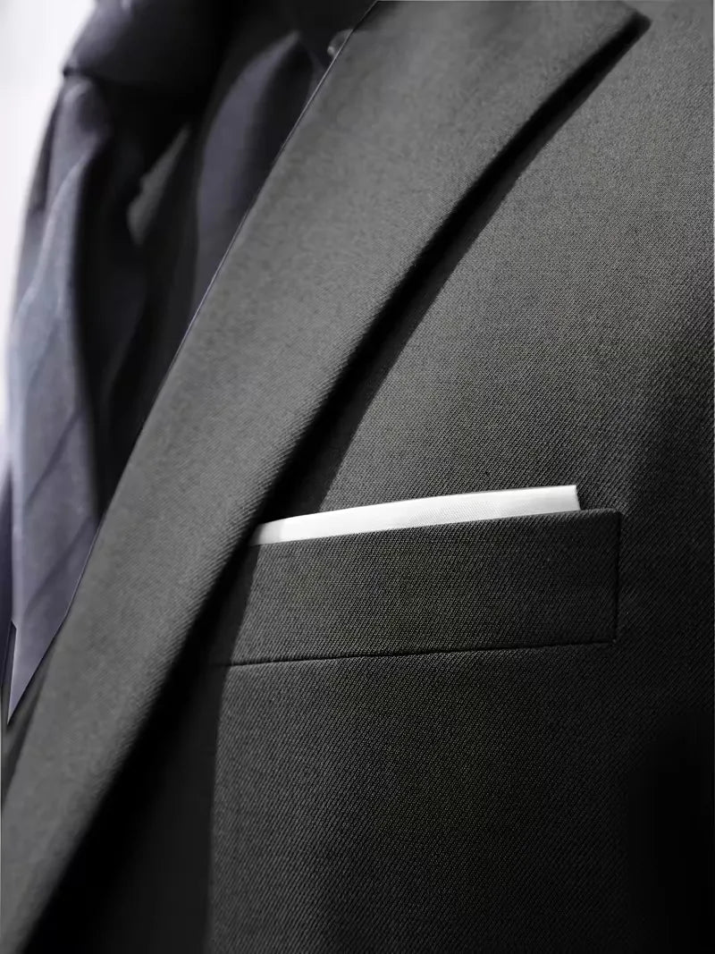Men’s Slim Fit 3-Piece Suit – Glossy Finish Elegant Formal Style