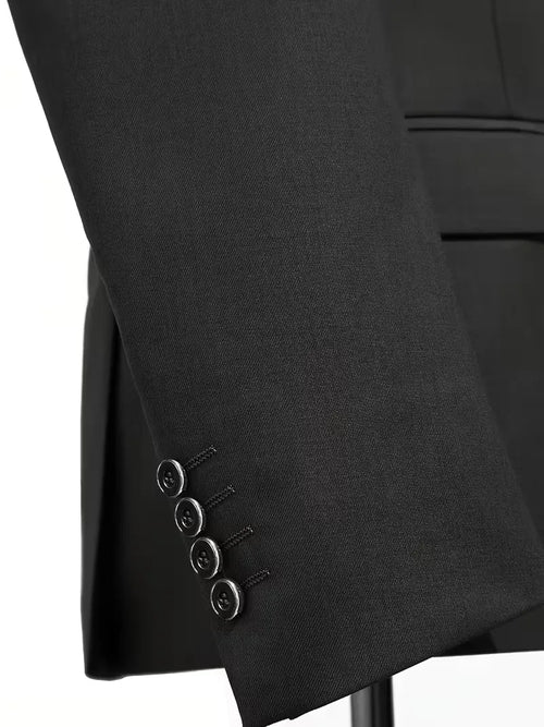 Men’s Slim Fit 3-Piece Suit – Glossy Finish Elegant Formal Style