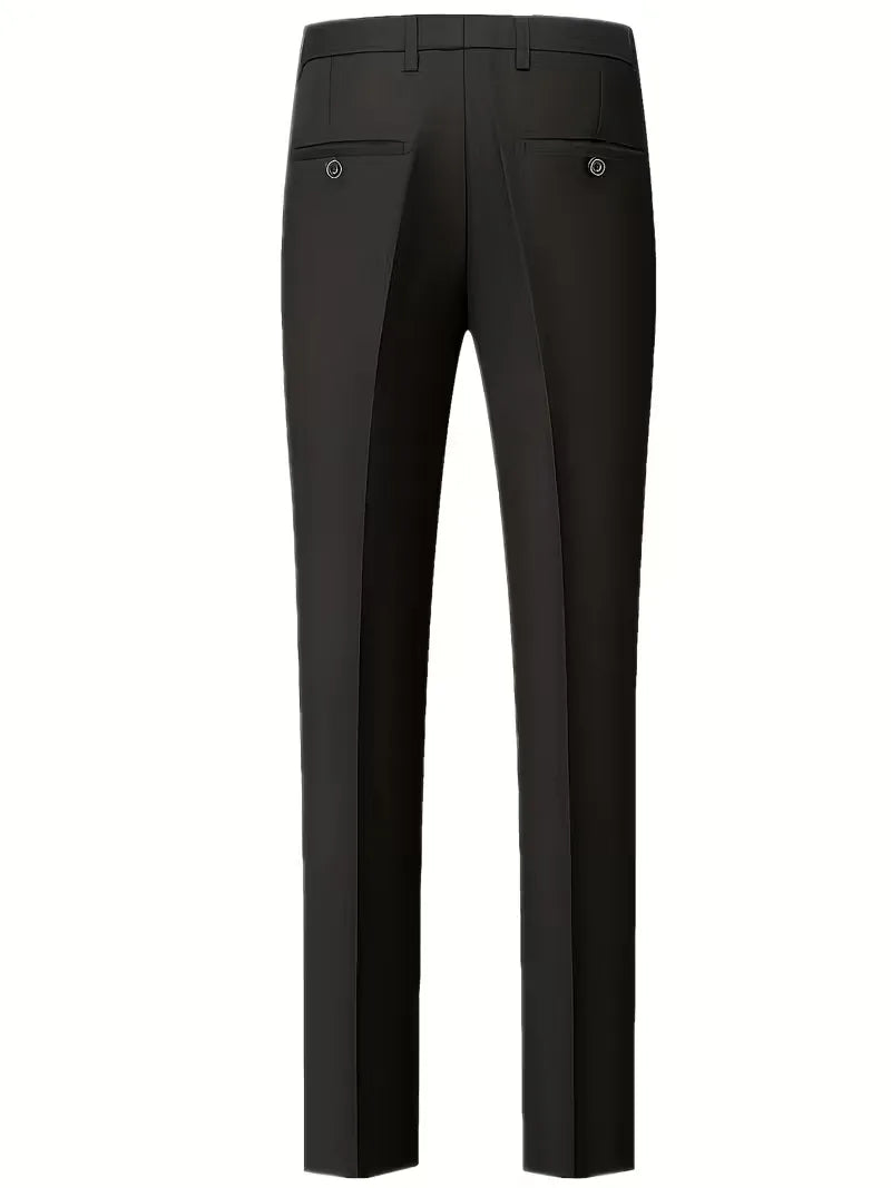 Men’s Slim Fit 3-Piece Suit – Glossy Finish Elegant Formal Style