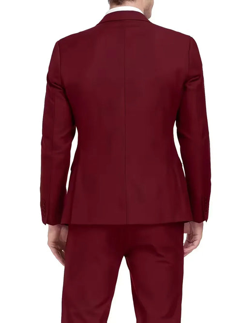 Men’s Slim Fit 3-Piece Suit – Glossy Finish Elegant Formal Style