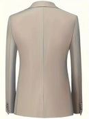 Men’s Slim Fit 3-Piece Suit – Glossy Finish Elegant Formal Style