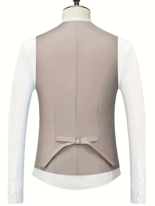 Men’s Slim Fit 3-Piece Suit – Glossy Finish Elegant Formal Style