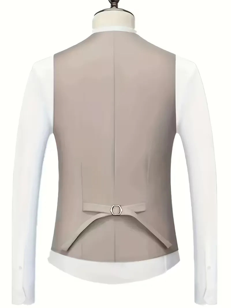 Men’s Slim Fit 3-Piece Suit – Glossy Finish Elegant Formal Style