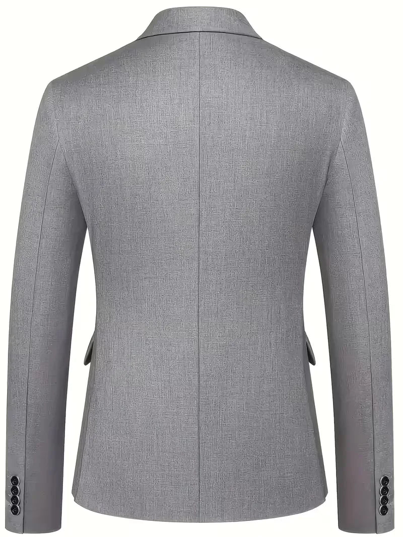 Men’s Slim Fit 3-Piece Suit – Glossy Finish Elegant Formal Style