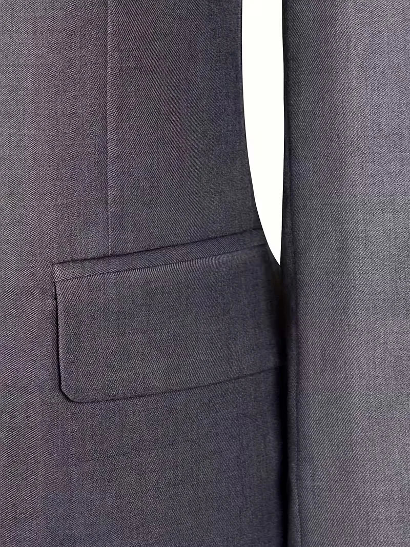 Men’s Slim Fit 3-Piece Suit – Glossy Finish Elegant Formal Style