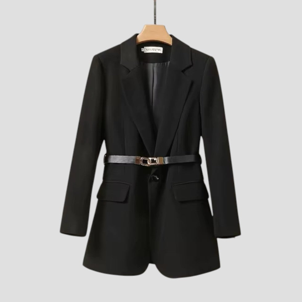 Elegant Women’s Belted Blazer Jacket – Tailored Smart Wear