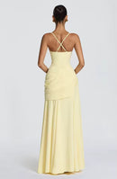 Elegant Maxi Dress with Asymmetrical Ruffles: Flattering Fit for Events 3