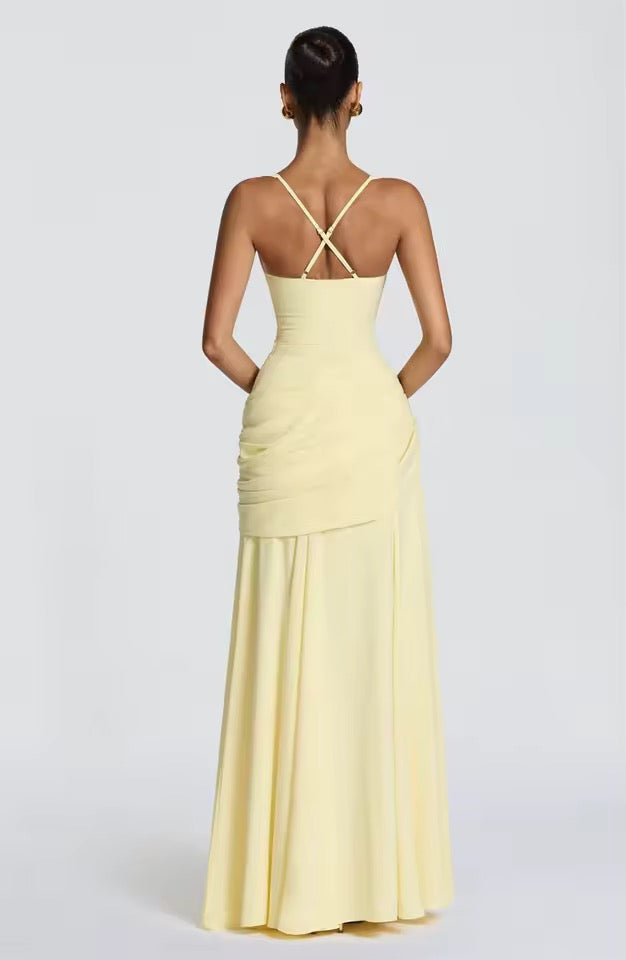 Elegant Maxi Dress with Asymmetrical Ruffles: Flattering Fit for Events 3