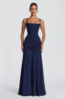 Elegant Maxi Dress with Asymmetrical Ruffles: Flattering Fit for Events 6