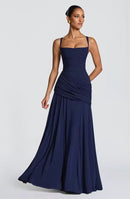 Elegant Maxi Dress with Asymmetrical Ruffles: Flattering Fit for Events 7