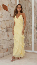 Elegant Maxi Ruffle Dress for Women - Versatile Summer Wedding Guest Dresses in Multiple Colors 0