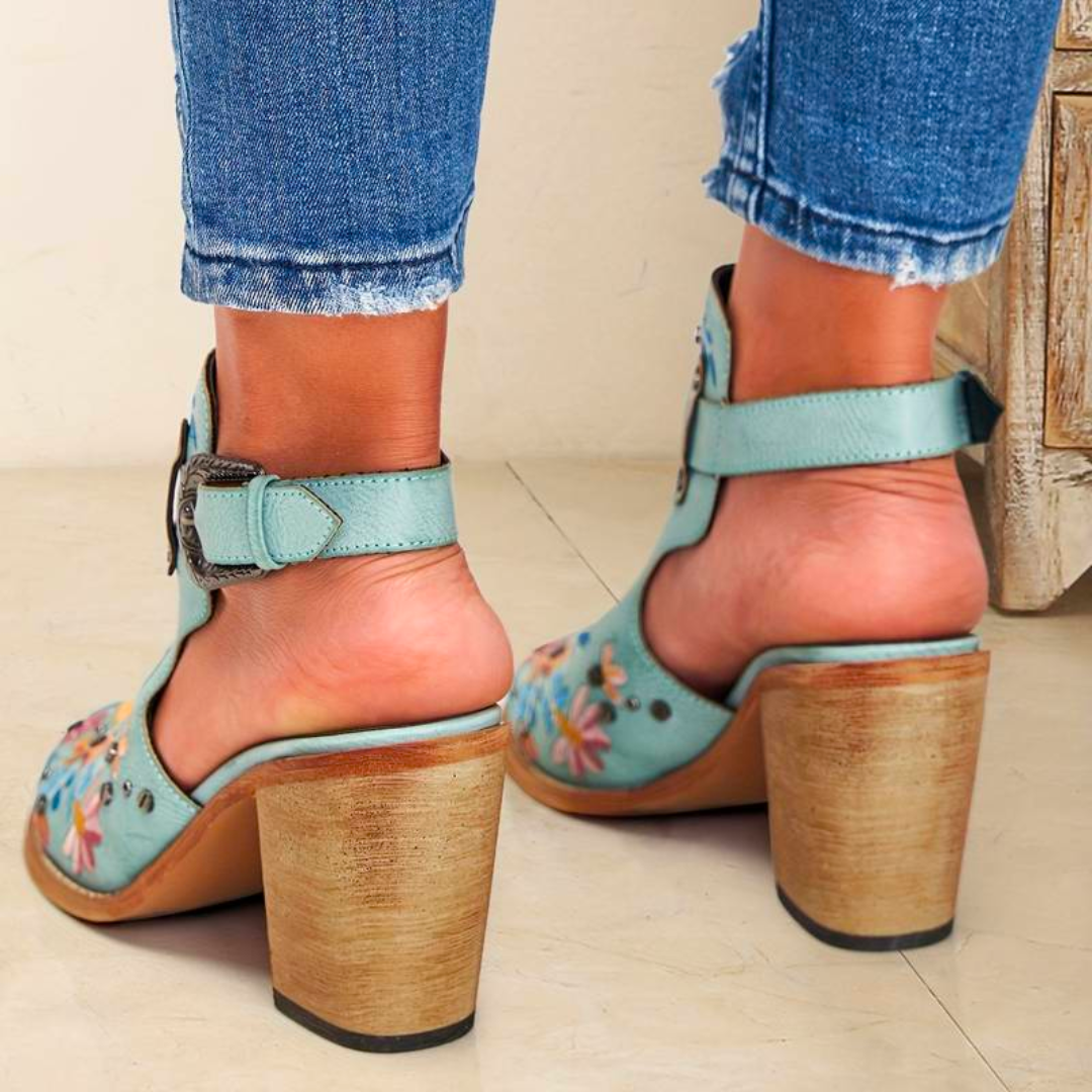 Women's Floral Embroidered Western Ankle Boots – Vintage Cowgirl Style