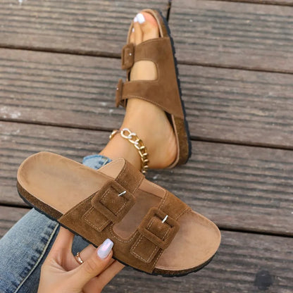 Women's Non-Slip Suede Flip-Flops – Beach & Outdoor Comfort Sandals