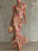 Floral Maxi Dress with Ruffled Sleeves: Effortless Style for Spring Events 0