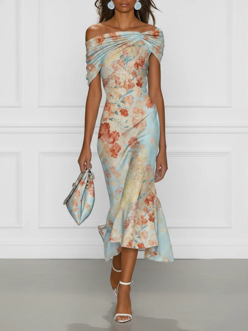 Floral Off-The-Shoulder Midi Dress: Flattering Style for Summer Events