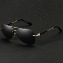 Mens Black Polarized Aviator Sunglasses UV Protection – Classic Pilot Shades