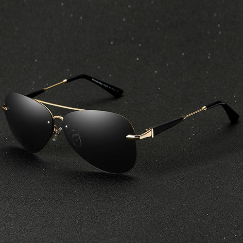 Mens Black Polarized Aviator Sunglasses UV Protection – Classic Pilot Shades