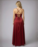 Flowing Silk Maxi Evening Dress