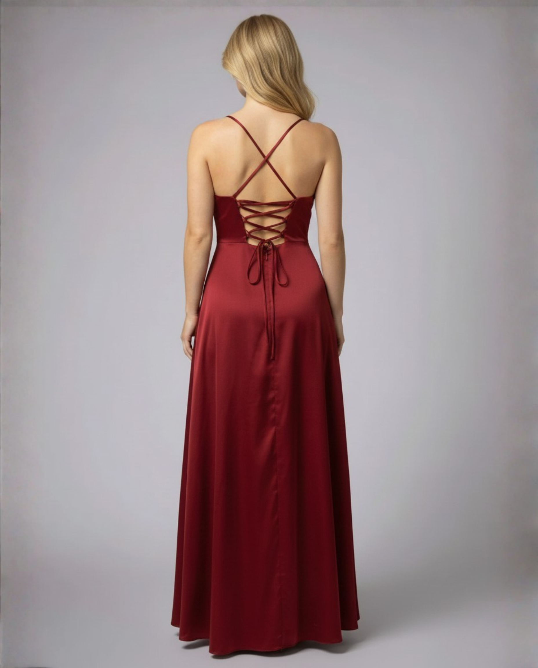 Flowing Silk Maxi Evening Dress