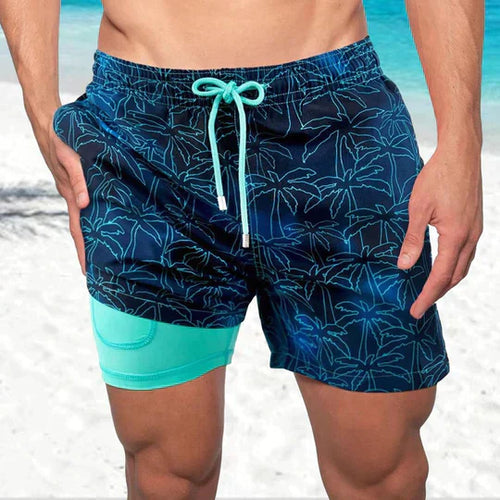 Mens Quick Dry Swim Shorts With Compression Liner – Athletic Beach Shorts