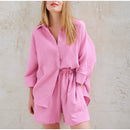 Women's White Linen Two-Piece Summer Set – Lightweight Shirt & Relaxed Pants