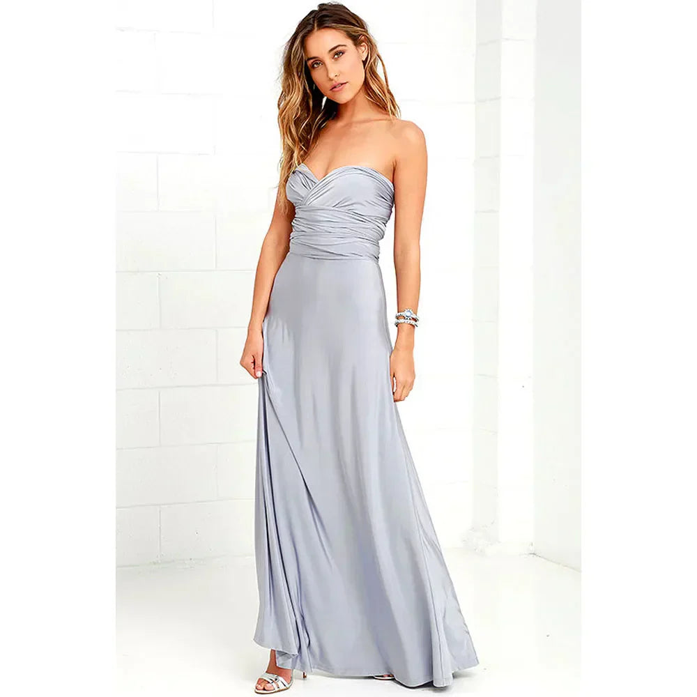 Women's Sleeveless V-Neck Flowing Occasion Dress – Elegant Party Wear