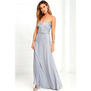 Women's Sleeveless V-Neck Flowing Occasion Dress – Elegant Party Wear