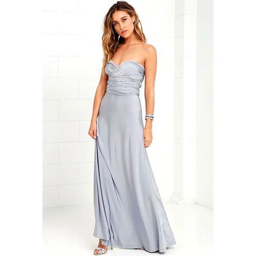 Women's Sleeveless V-Neck Flowing Occasion Dress – Elegant Party Wear