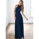Women's Sleeveless V-Neck Flowing Occasion Dress – Elegant Party Wear