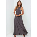 Women's Sleeveless V-Neck Flowing Occasion Dress – Elegant Party Wear