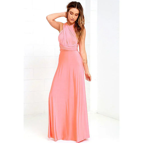 Women's Sleeveless V-Neck Flowing Occasion Dress – Elegant Party Wear