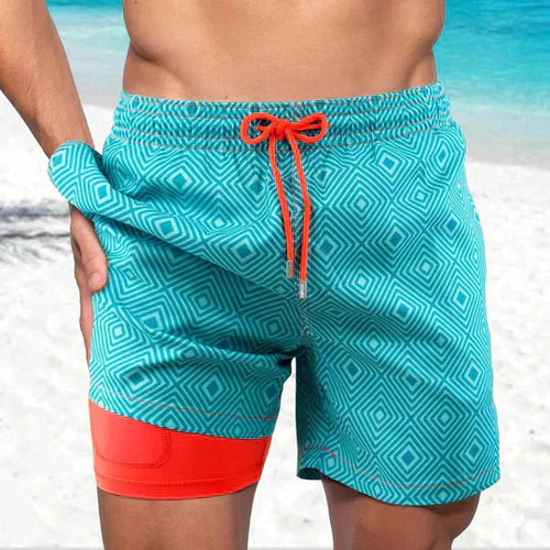 Mens Quick Dry Swim Shorts With Compression Liner – Athletic Beach Shorts