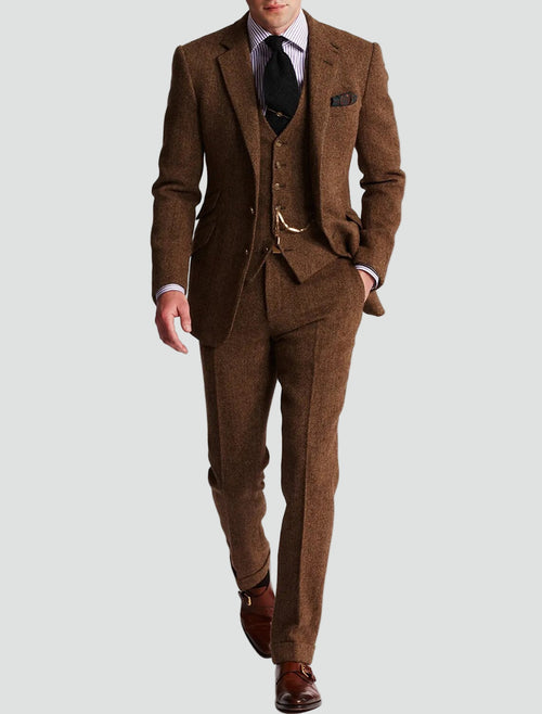 Men’s Retro 3-Piece Suit – Stylish Vintage Blazer Waistcoat Trousers Formal Style