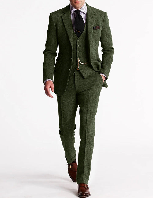 Men’s Retro 3-Piece Suit – Stylish Vintage Blazer Waistcoat Trousers Formal Style