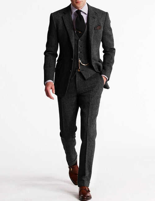Men’s Retro 3-Piece Suit – Stylish Vintage Blazer Waistcoat Trousers Formal Style