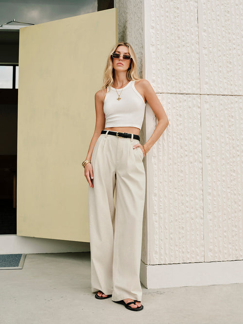 High-Waisted Cotton-Linen Trousers for Women – Regular Fit, Breathable and Comfortable 0