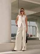 High-Waisted Cotton-Linen Trousers for Women – Regular Fit, Breathable and Comfortable 1