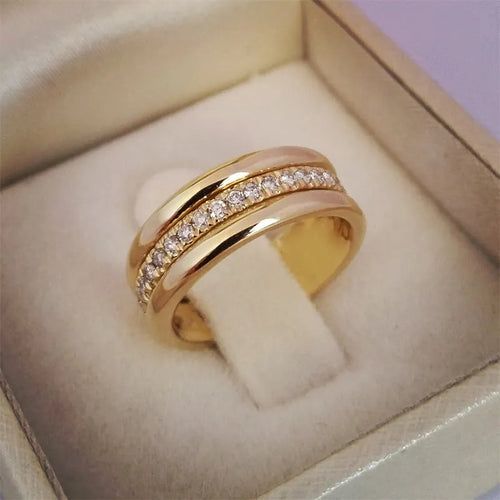 Women's Micro Paved Cubic Zirconia Engagement Ring – Elegant Wedding Band