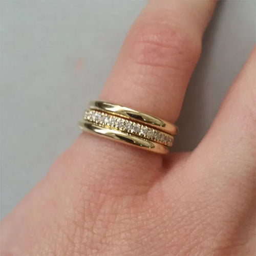 Women's Micro Paved Cubic Zirconia Engagement Ring – Elegant Wedding Band