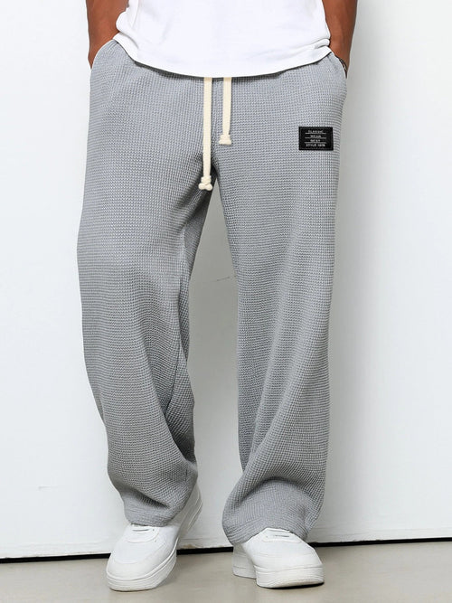 Men's Wide-Leg  Relaxed Fit Lounge Pants – Honeycomb Texture